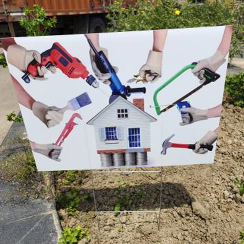 Waterdicht buiten gegolfd plastic tuinpaalbord