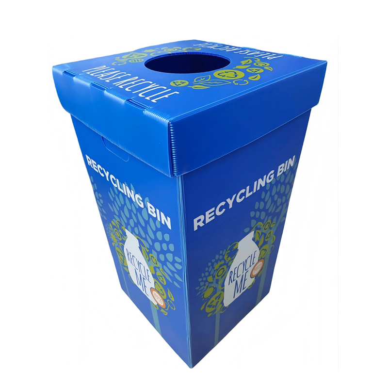 Opvouwbare PP gegolfde plastic recyclingprullenbak
